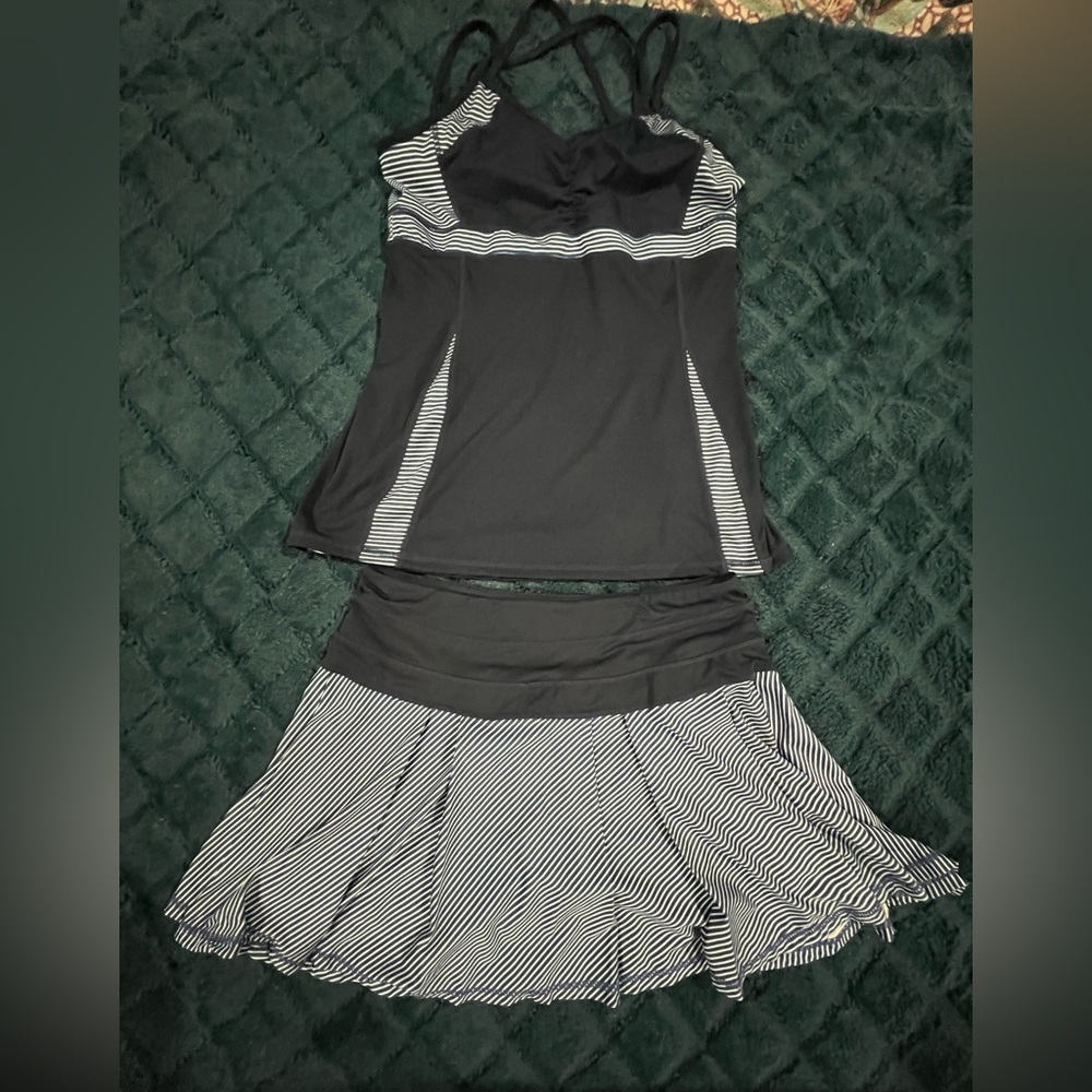 Kyodan Gray Mini Fit and Flare Tennis Skirt Set